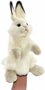 Hansa® | Білий кролик, іграшка на руку, 34 см, реалістична м'яка іграшка Hansa Toys (7156)