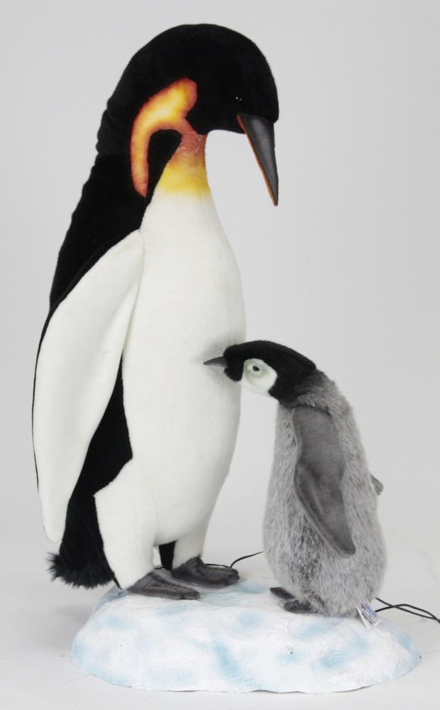 Hansa® | Анімована м'яка іграшка Імператорський пінгвін з малюком, H. 80см, HANSA (0310)