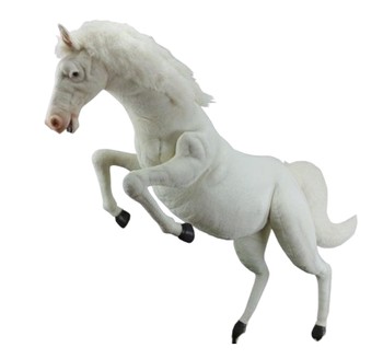 Hansa® | Анімована м'яка іграшка Кінь білий, що стоїть на двох ногах, L. 225см, HANSA (0866)
