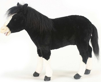 Hansa® | Карликовий кінь (Чорний), 70 см, реалістична м'яка іграшка Hansa Toys (5453)